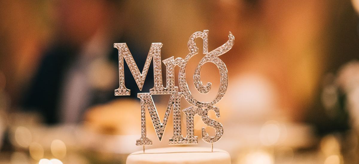 Crystal Mr. and Mrs. Wedding Cake Topper